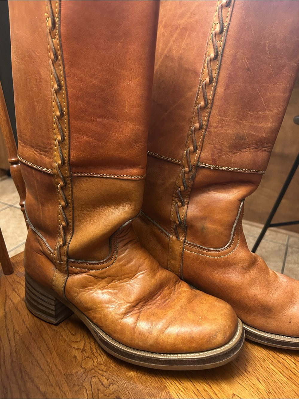 Men’s Vintage 70’s Cognac Boots Size 11 1/2